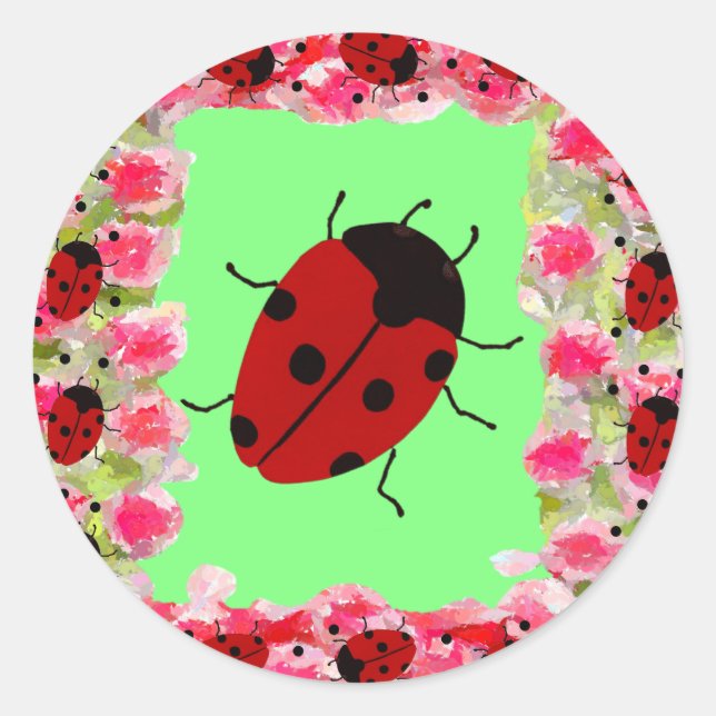 Sticker Rond Pâques Ladybug (Devant)