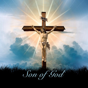 Sticker Rond Pâques personnalisez Jésus sur la croix