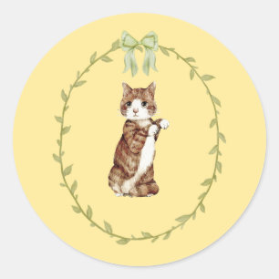 Sticker Rond Pâques Printemps Pastel