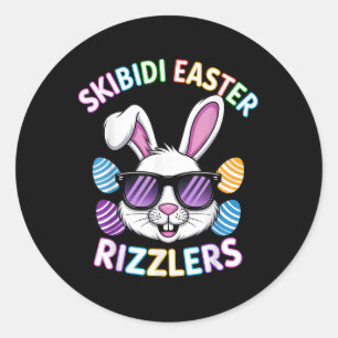 Sticker Rond Pâques Rizzler Skibidi Funny Pâques