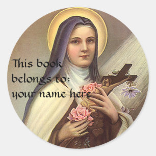 Sticker Rond Pâques vintages, Nun w Cross, Plaque religieuse