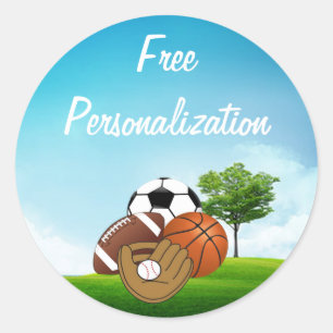 Sticker Rond Paquet d'autocollant de boules de sport