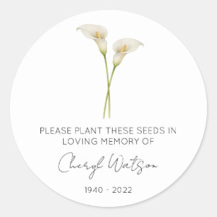 Sticker Rond Paquet de graines commémoratif de calla lily simpl