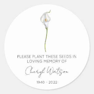 Sticker Rond Paquet de graines commémoratif de calla simple