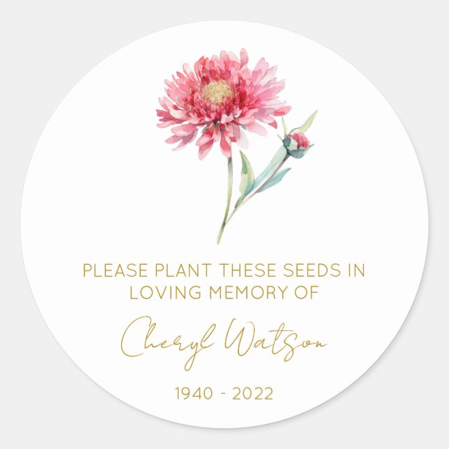 Sticker Rond Paquet de graines commémoratives de chrysanthème s (Devant)