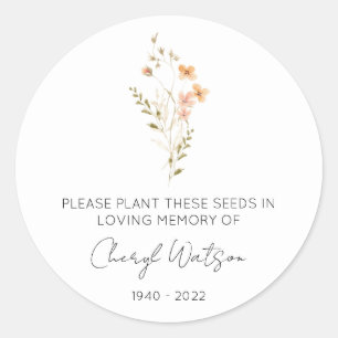 Sticker Rond Paquet de graines de fleurs sauvages simples pour 