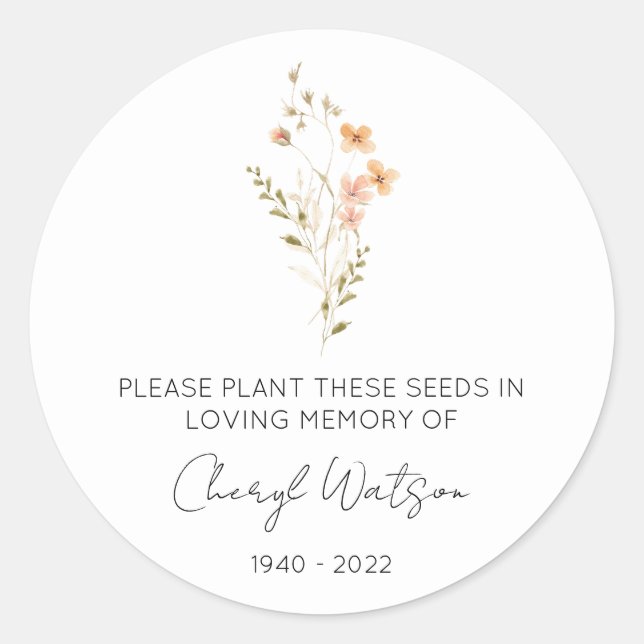 Sticker Rond Paquet de graines de fleurs sauvages simples pour  (Devant)