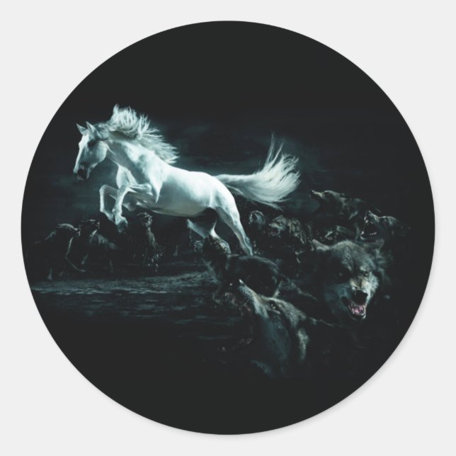 Sticker Rond Paquet de loups (Devant)