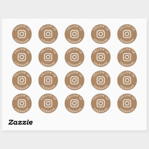 Sticker Rond paquet de médias sociaux en or moderne personnalis