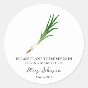 Sticker Rond Paquet de semence funéraire commémoratif Chive