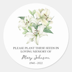 Sticker Rond Paquet de semences funéraires Lily Memorial
