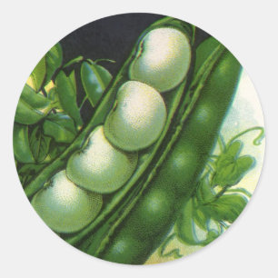 Sticker Rond Paquet de semences vintage Art Étiquette, Pole Lim