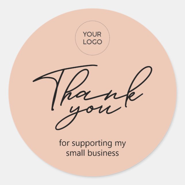 Sticker Rond Paquet Merci Peach Business (Devant)
