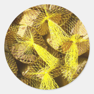 Sticker Rond Paquets de bois de chauffage