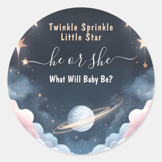 Sticker Rond Par Cloud Twinkle Twinkle Little Star Genre Reveil (Devant)