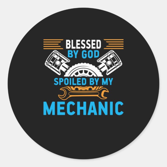 Sticker Rond Par Dieu Par Mécanique (Devant)