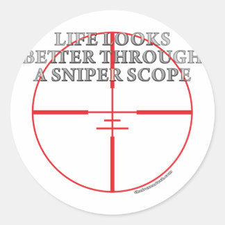 Sticker Rond Par le biais d'une étendue de sniper