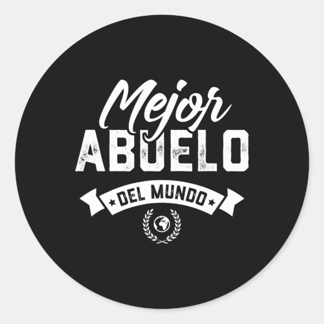 Sticker Rond Para Abuelo Mejor Abuelo Del Mundo Dia Del Padre (Devant)