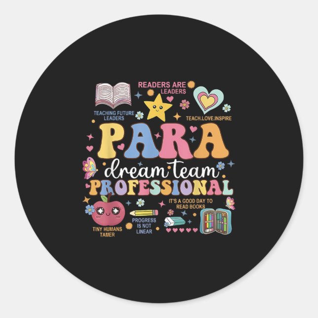 Sticker Rond Para Dream Équipe Enseignante Paraprofessionnelle  (Devant)