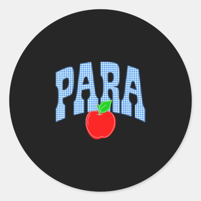 Sticker Rond Para enseignant professionnel retour à l'école pre (Devant)