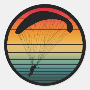Sticker Rond Parachute rétro vintage