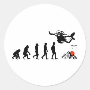 Sticker Rond Parachute Skydive Parachute Skydive Parachute