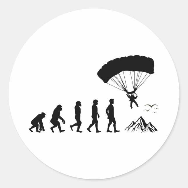 Sticker Rond Parachute Skydive Parachute Skydive Parachute (Devant)