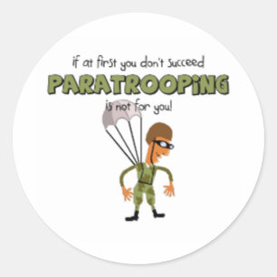 Sticker Rond parachutiste drôle