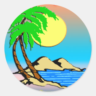 Sticker Rond Paradis de l'île