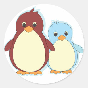 Sticker Rond Paradis de pingouin