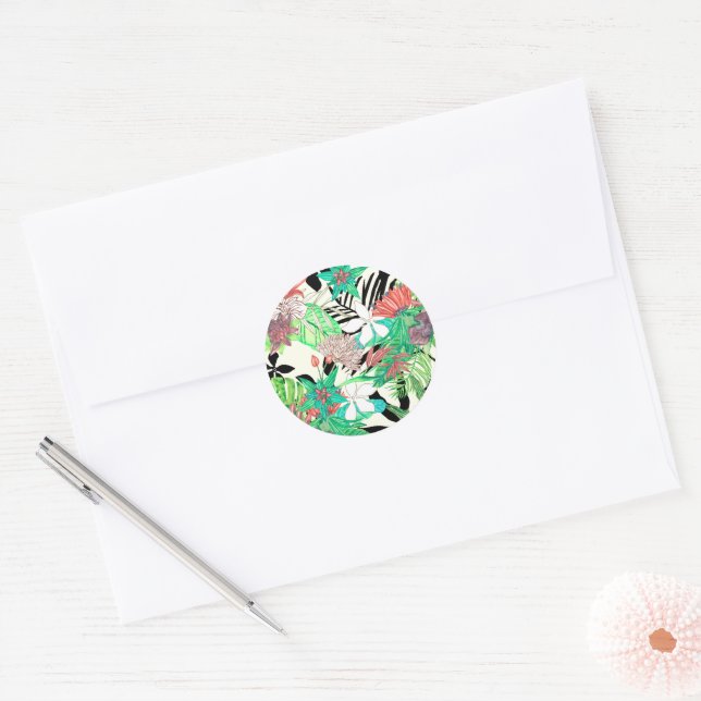 Sticker Rond Paradis floral II (Enveloppe)