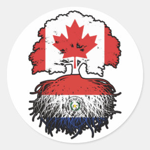 Sticker Rond Paraguay Paraguay Canada Arbre Racines