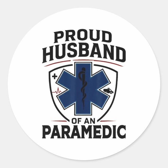 Sticker Rond Paramedic Husband Proud Husband Of An Paramedic  (Devant)