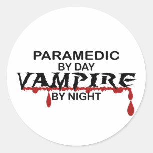 Sticker Rond Paramedic Vampire par nuit