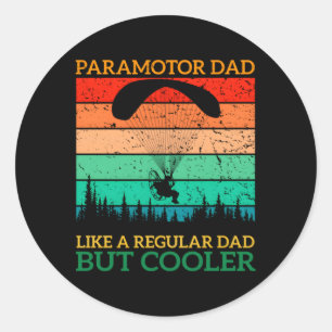 Sticker Rond Paramotor Papa Paramotor Paraglider Propulsé Parag