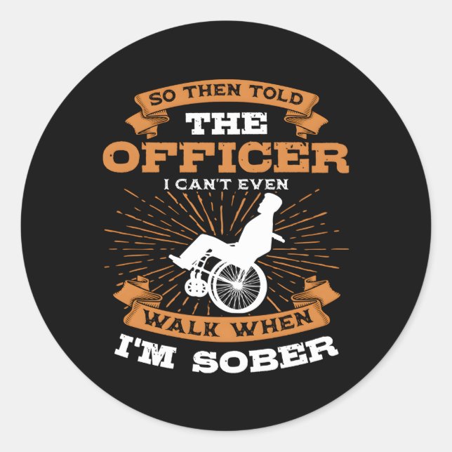 Sticker Rond Paraplégique Handicap Paraplégie Fauteuil roulant  (Devant)