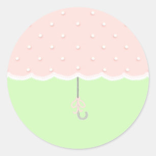 Sticker Rond Parapluie baby shower
