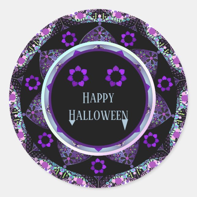 Sticker Rond Parapluie violet & Cœurs.7 (Devant)