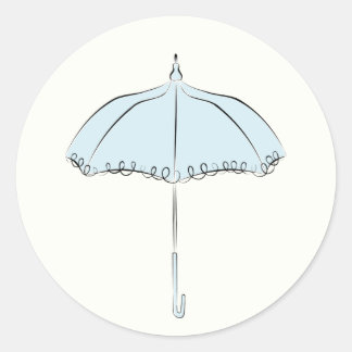 Sticker Rond Parasol bleu