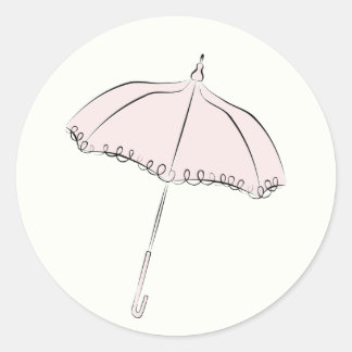 Sticker Rond Parasol rose
