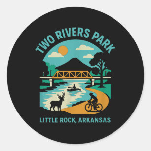 Sticker Rond Parc De Deux Rivières À Little Rock, Arkansas, Pon