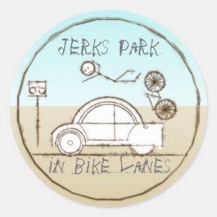 Sticker Rond Parc des Jerks dans les pistes cyclables
