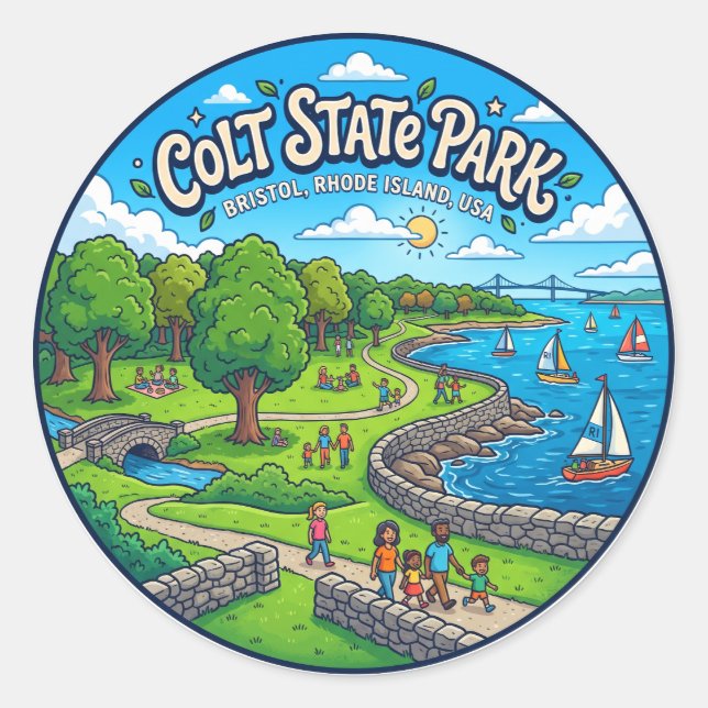 Sticker Rond Parc d'État Colt USA (Devant)