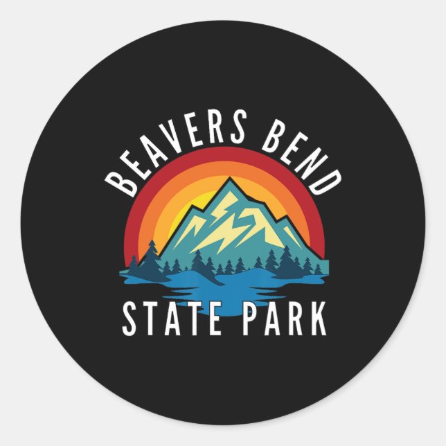 Sticker Rond Parc d'État de Beavers Bend Oklahoma  (Devant)