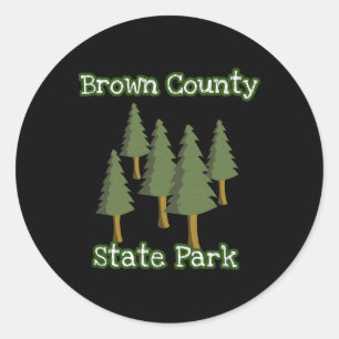 Sticker Rond Parc d'État du comté de Brown Indiana Forêt Bois C