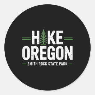Sticker Rond Parc d'État Oregon Smith Rock Randonnée Nature Arb