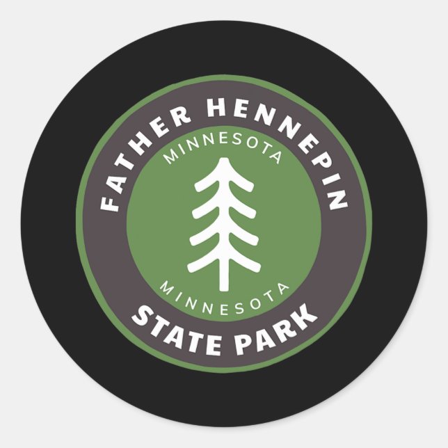 Sticker Rond Parc d'état Père Hennepin Minnesota MN Forest (Devant)