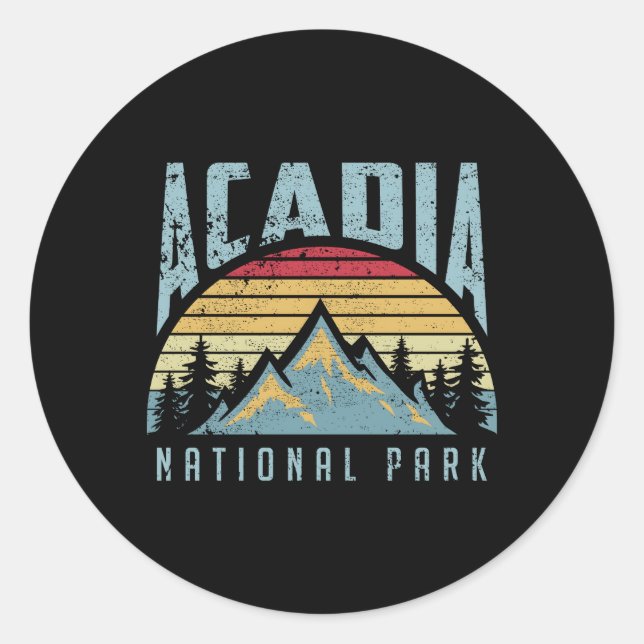 Sticker Rond Parc national Acadia Monts Maine (Devant)