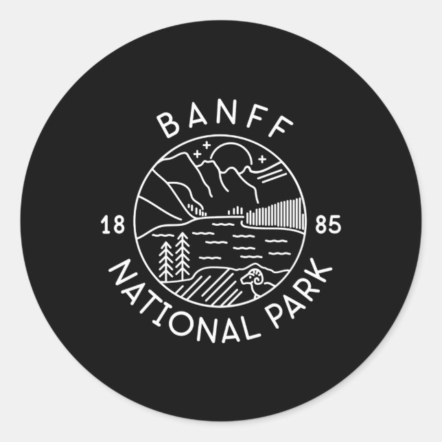 Sticker Rond Parc national Banff 1885 Alberta (Devant)
