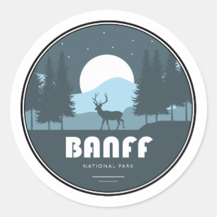 Sticker Rond Parc national Banff Deer